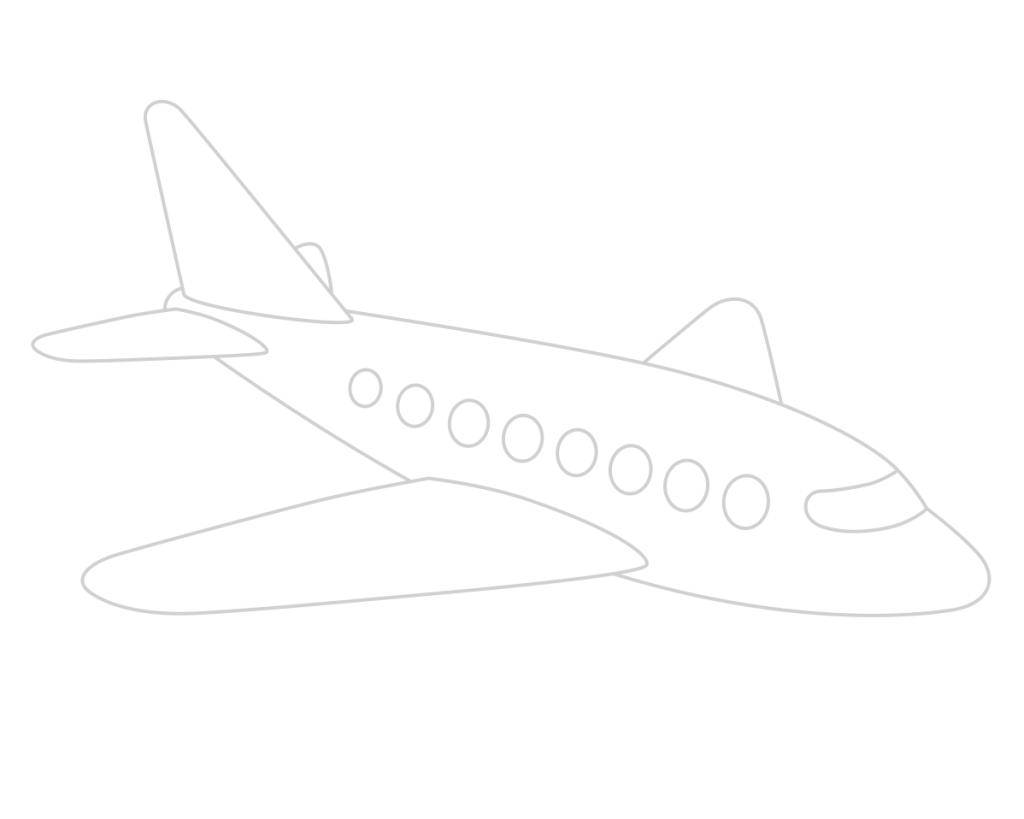 Line drawing of an airplane.